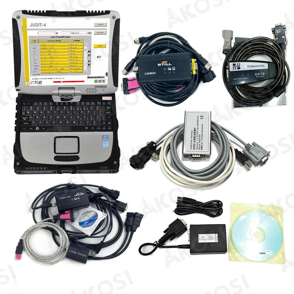 

CF19 Laptop+Forklift Full Kit for Linde canbox doctor Judit box Incado hyster yale Still canbox toyota BT Diagnosis Scanner Tool