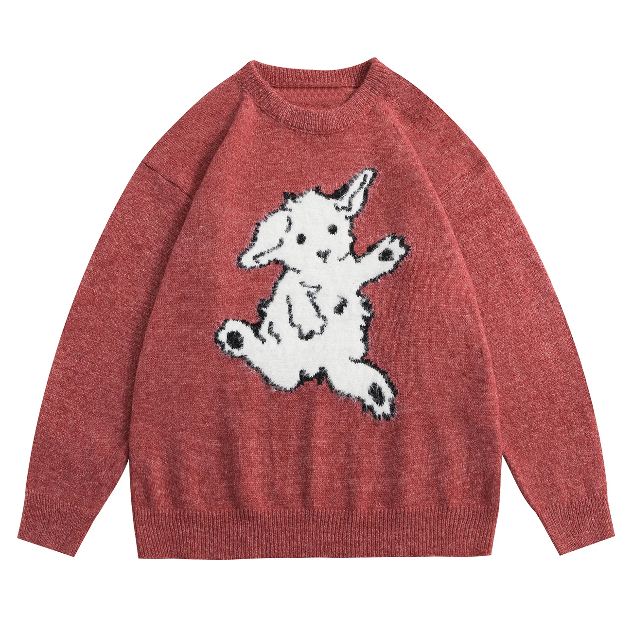 

LACIBLE New Fashion Cartoon Animals Oversize Warm Elasticity Sweater Men Women Autumn Winter Thin Fashion Soft Knit Sweater