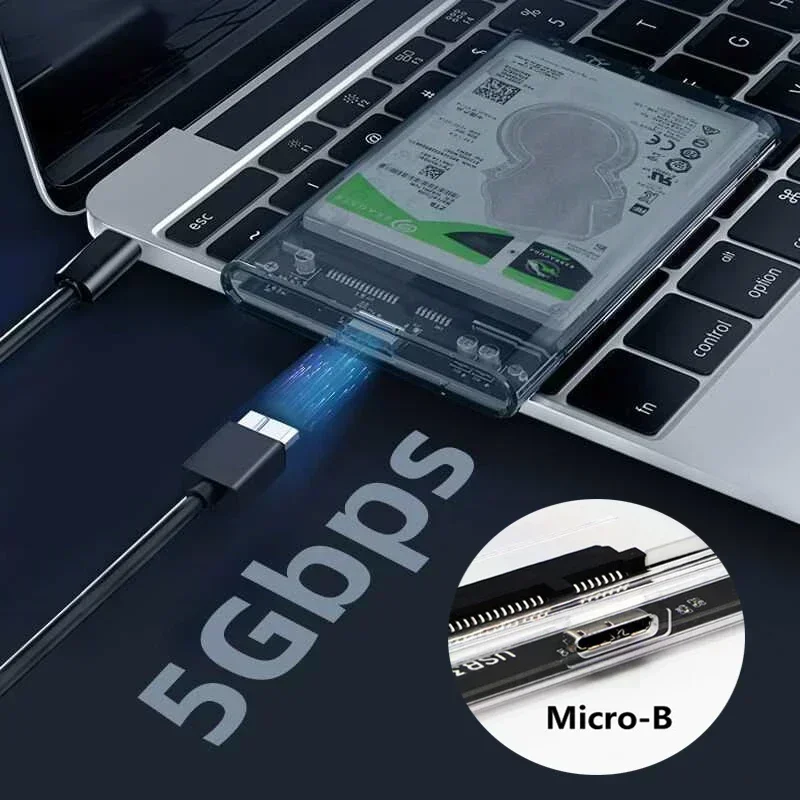 USB 3.0 HDD Enclosure 2.5 inch SATA SSD Hard Drive Case 5Gbps Transfer Speed Mobile External Housing Harddisk Boxs Cable external hard drive case,ssd enclosure,external hard drive box,hard disk case,hard drive enclosure,hdd case enclosure