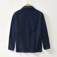 Autumn New Casual 100% Cotton Corduroy Safari Suits for Men Clothing Solid Color Blazers Men Jackets Oversize BL1009 2
