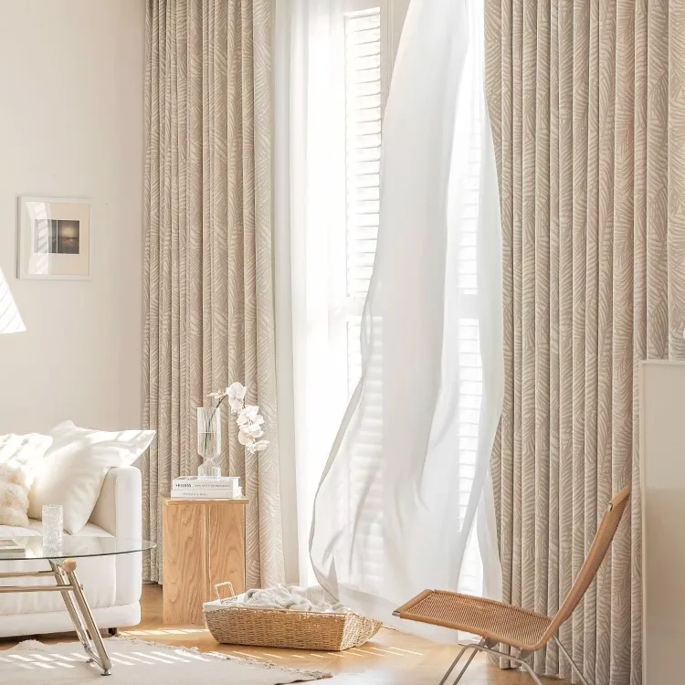 

French Chenille Curtains for Living Room Bedroom Jacquard Minimalist Curtains Shading Luxurious Luxurious