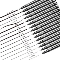 15Pcs/set Hand Lettering Neelde Drawing Pen Pigment Liner Micron Pen 005 01 02 03 04 05  Brush Fineliner Sketching Art Markers 2