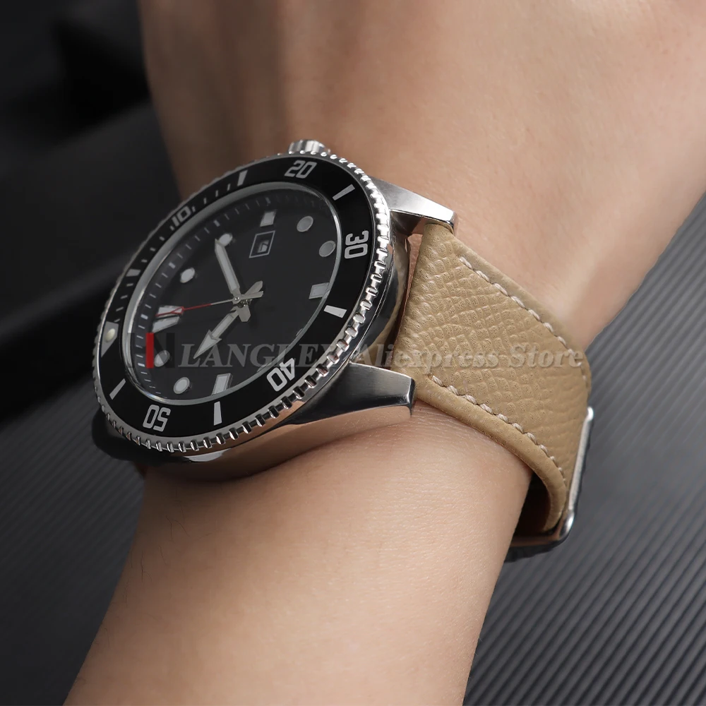 Epsom Leather Quick Release Watch Strap with Handmade Palm Pattern