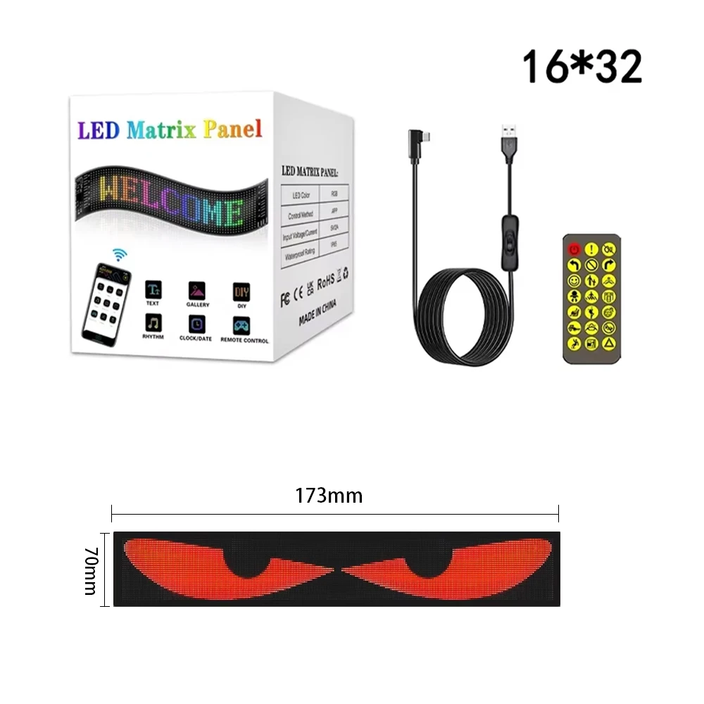 RGB LED Car Sign Animation LED Matrix Pixel Panel DIY Programmable Bluetooth App Control Panel Flexible Display Light led light led display light led signs led panel