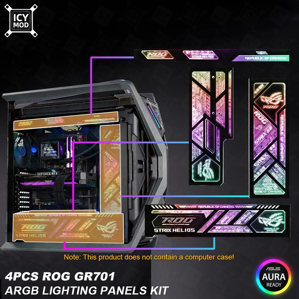 Rog-argb Iluminação Painéis Asus pc Case Sudário Camurça Jogadores Personalizados Kit Refit Laser Mod Argb Gr701 Chassis 5v Pcs