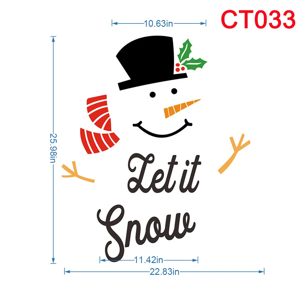 New Christmas Snowman Expression Magnetic Refrigerator Sticker DIY Cartoon Garage Door Waterproof Wall Sticker Decoration