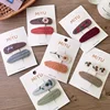 New Baby Girls Hair Clips Children Autumn Embroidery Flower Hairpin Oval Knitted Fabric Covered Korean Kids Lovely Wool Headwear 2