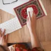 Mairuige Mini Persian Carpet Mouse Pad Desk Computer Notebook Mouse Mat Tea Coaster Pet Pad Multifunctional Anti-slip Desk Pad 6