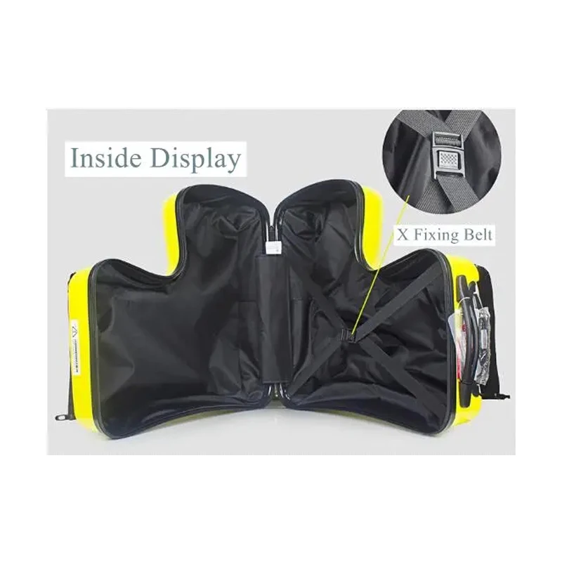 Spinner Luggage Cute Pony Travel Suitcase for Children Can Sit and Ride Spinner Rolling Luggage Multifunction Schoolbag with Wheels Travel Bag spinner luggage