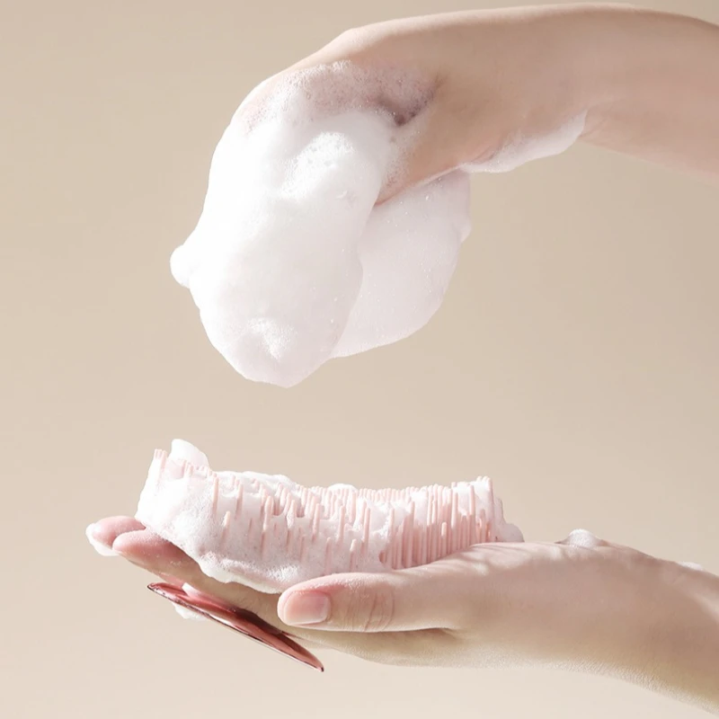 Spazzola per lavaggio capelli Leaf Hair Wash, strumento premium per la pulizia del cuoio capelluto e un massaggio rilassante, pettine per shampoo. - immagine 5