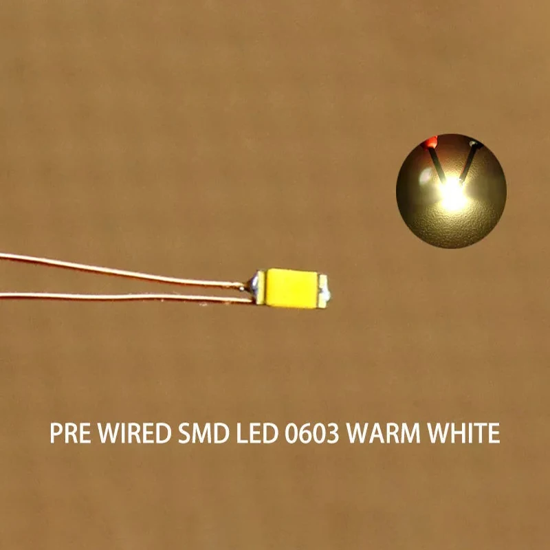 DIY SMD LED 0402 0603, 유선 마이크로 LED 사전 납땜 마이크로 리츠 철도 모델, 라이트 트레인 장면 빌딩 키트 장난감, 10 개