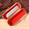 Lipstick Case Holder Hot Box Brocade New With Mirror Embroidered Flower Design 6