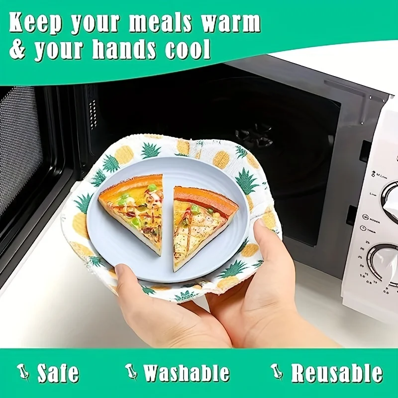 Cotton Coasters Microwave Bowl Holders Fruit Pattern Safe Hot Soup Holder Heat Resistant Bowl Cozy Multipurpose Food Dish Pads
