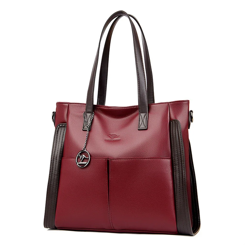 حقيبة حمل جلدية ناعمة للسيدات، محافظ فاخرة كبيرة ا...