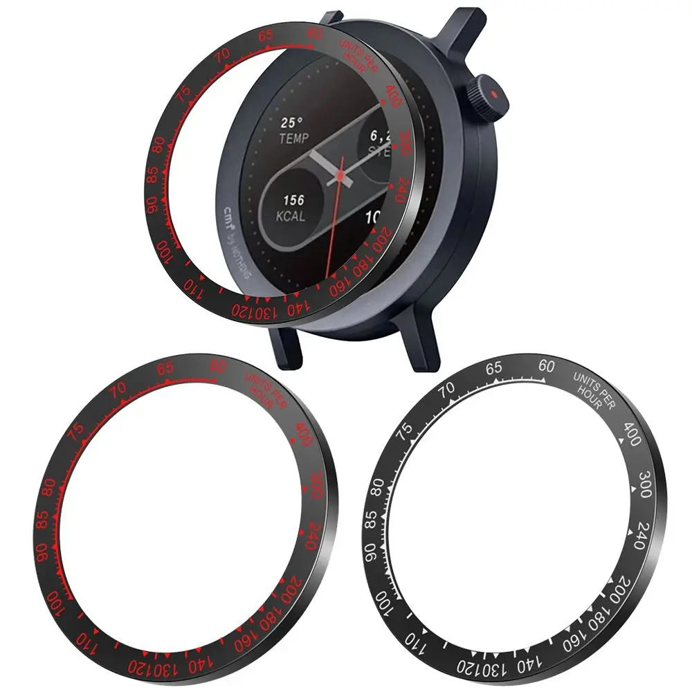 PC Watch Bezel Ring with Time Scale Protective Case Cover and Anti-Scratch Screen Protector