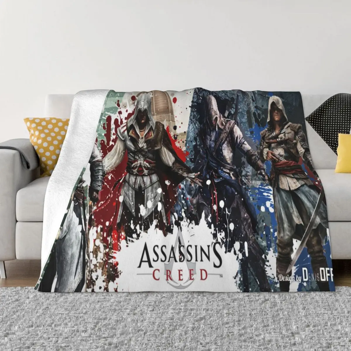 Assassins Creed Mirage Coperta Copridivano In Pile Tessile Decor Collage Coperta Super Calda Per Biancheria Da Letto Copriletti Per Ufficio