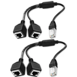 Dual Port RJ45 Ethernet Splitter Adapter Cable (2pc)