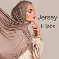 وشاح حجاب قطن جيرسيه ناعم للنساء 170x60 سم 1