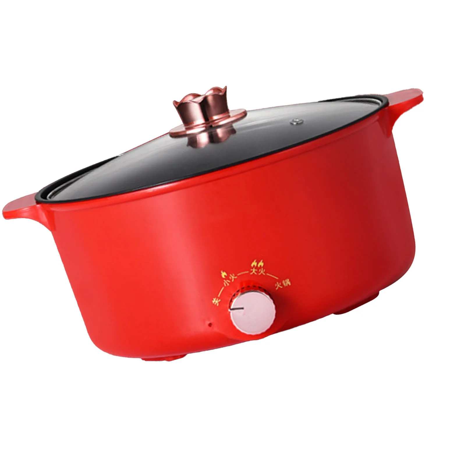 Electric Pot 2.3L 400‑800W 3 Gear Knob Control Non Stick Electric Hot Pot Electric Cooker 4