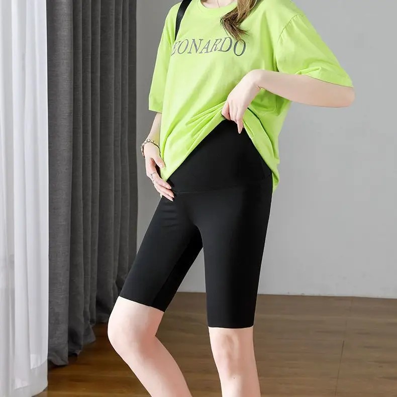 Fattened Plus Size Maternity Leggings Shark Barbie Pants Safety Shorts Summer Thin Maternity Wear Trend Fashion