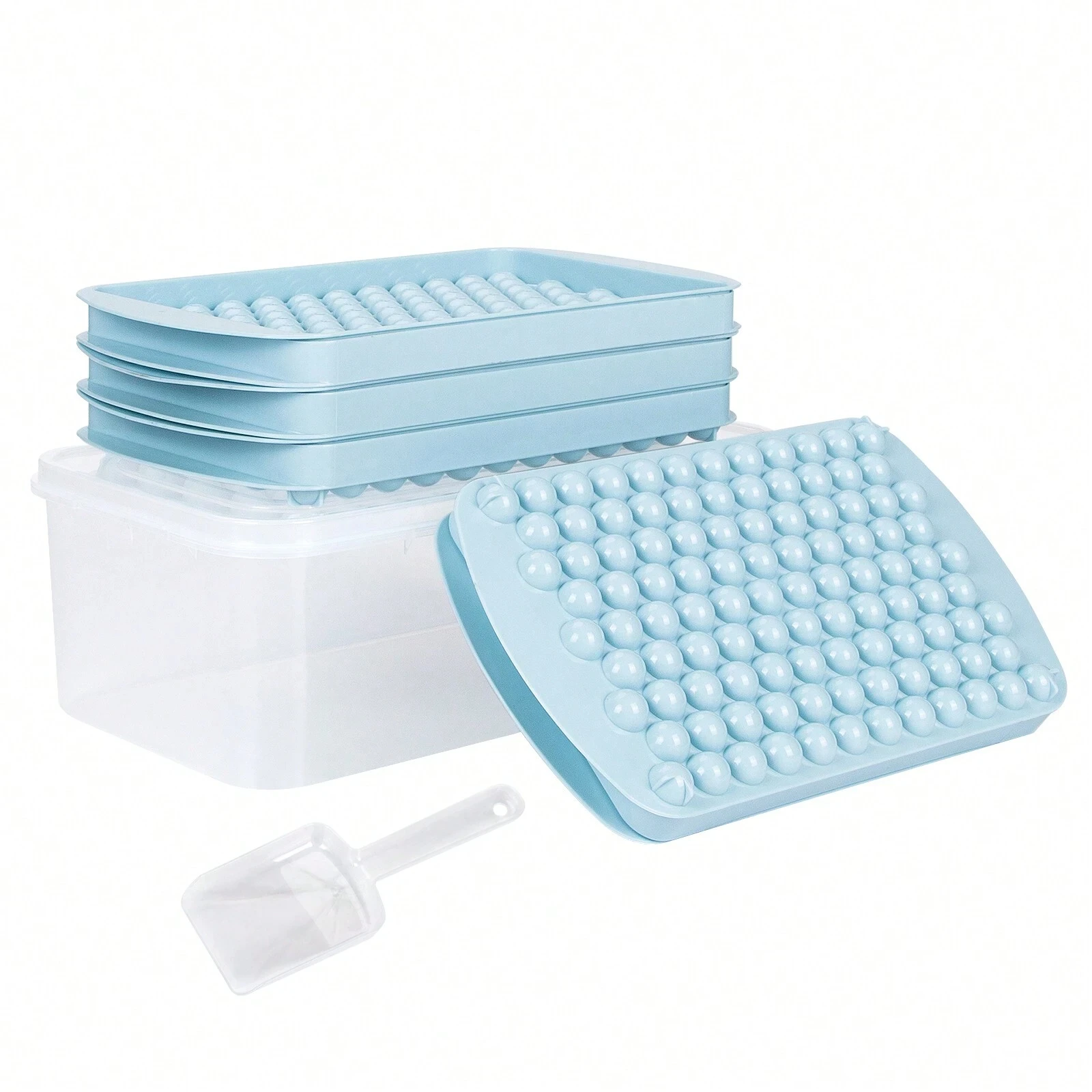 104 Grids 3D Round Ice Cube Tray Frozen Whiskey Ball Popsicle Ice Cube Mold Coffee Juice Ball Maker Kitchen Tools 2/3/4PCS ice cream sticks