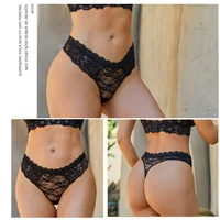 3 pièces dentelle Sexy tongs femmes taille basse slips Sexy doux dames sous-vêtements à la mode Floral caleçons femme fleurie culotte Lingerie 2