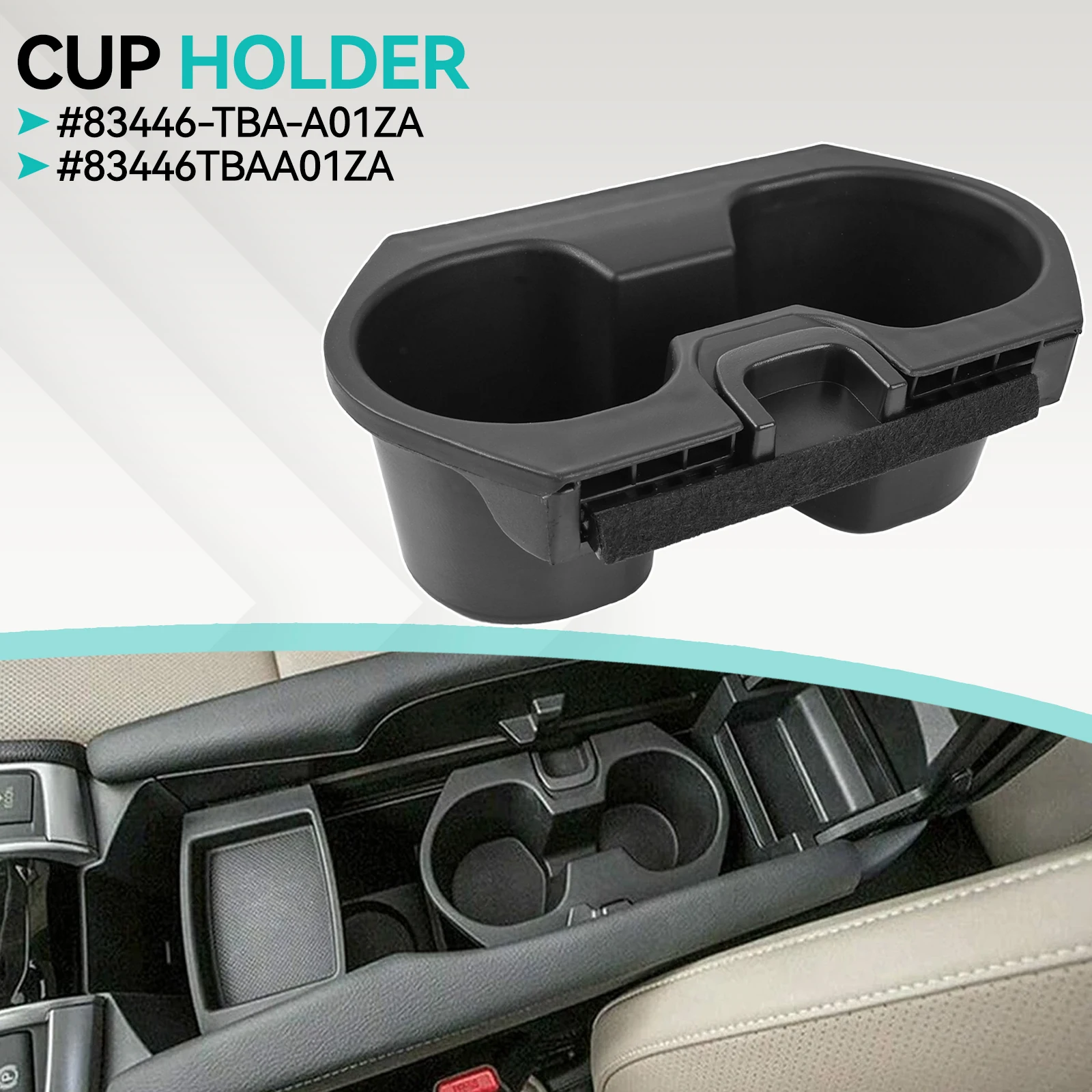 센터 콘솔 음료 컵 홀더 스크래치 방지 미끄럼 방지 83446-TBA-A01ZA For Honda Civic 2016-2021 Insight 2019-2022 83446TBAA01ZA