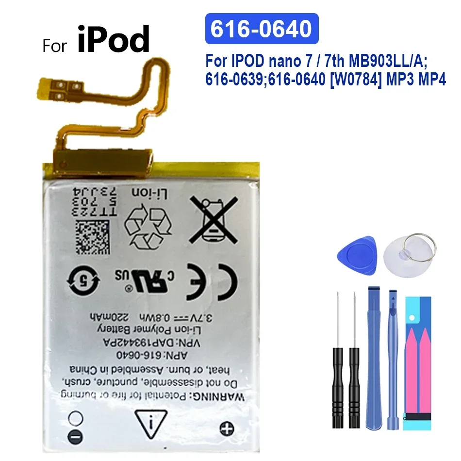 616-0640 Batteria Mp3 Per Apple Ipod Nano 7/7Th Mb903Ll/A;616-0639;616-0640 [W0784] Mp3 Mp4/Nano 4 4Th 6 6Th Gen 8Gb 16Gb