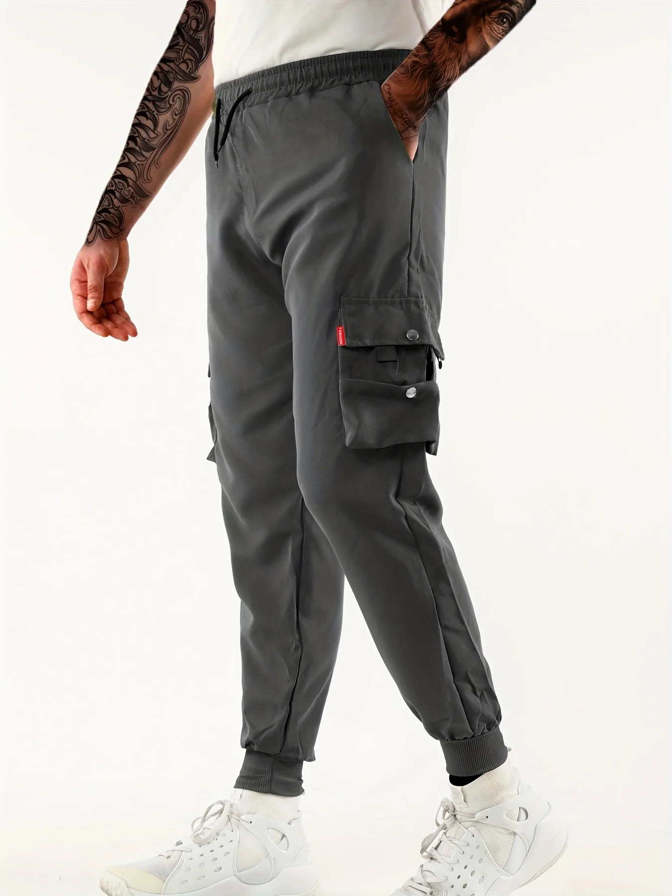 Leggings for men's trendy loose multi bag pants for casual work, leggings for men's fashion 3