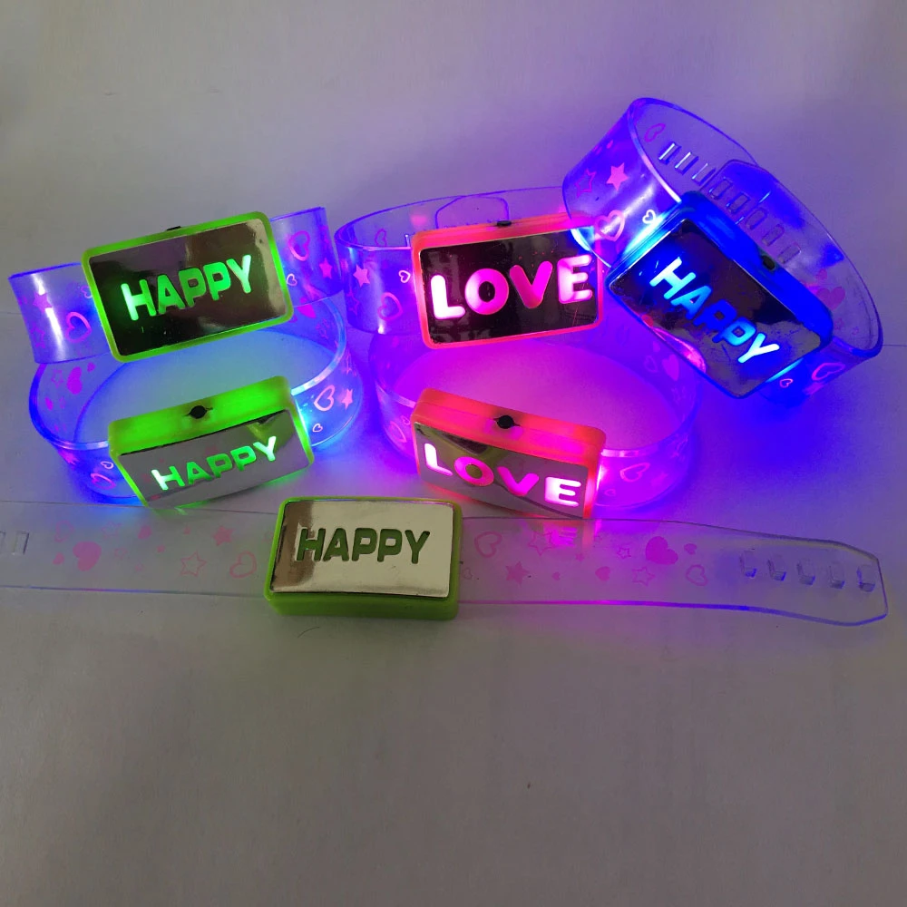 Glow Sticks & Glow Jewellery 5x LED Flashing Bracelet Rave Party Bangle