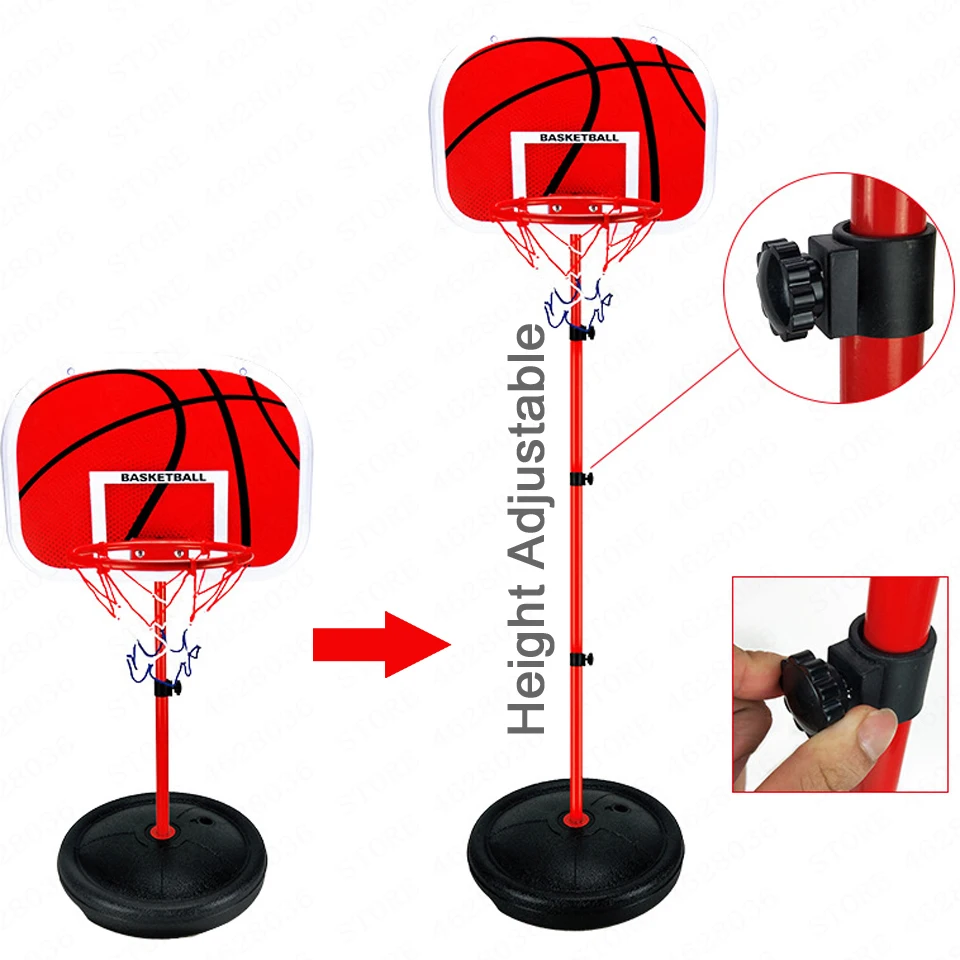 63*165cm Adjustable Basketball Hoop Stand Rack for 1-14 Age Kids Baby Outdoor Indoor Ball Sport Backboard Rim Shoot Children Toy