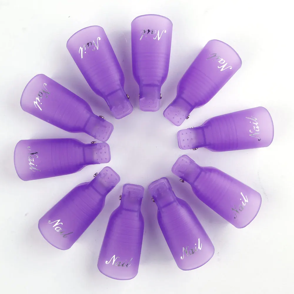 10PcsNailArtRemoverClipGelPolishSoakersUVNailDegreaserPolishWrapToolReuseable