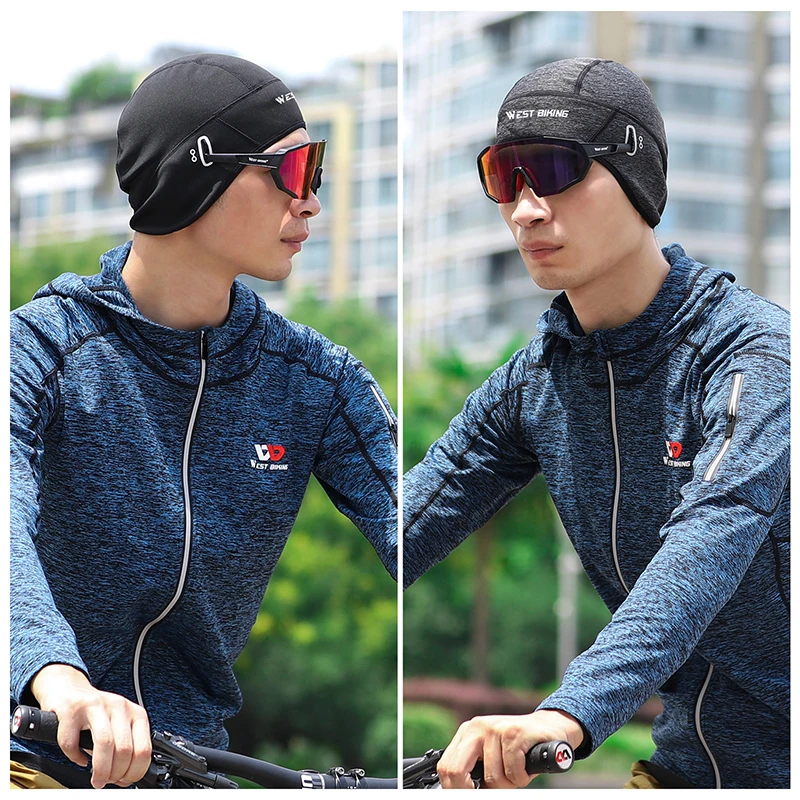 WEST BIKING Winter Cycling Cap Windproof Fleece Warm Sports Skull Cap Helmet Liner Running Skiing Bicycle Motocycle Cycling Hat 2