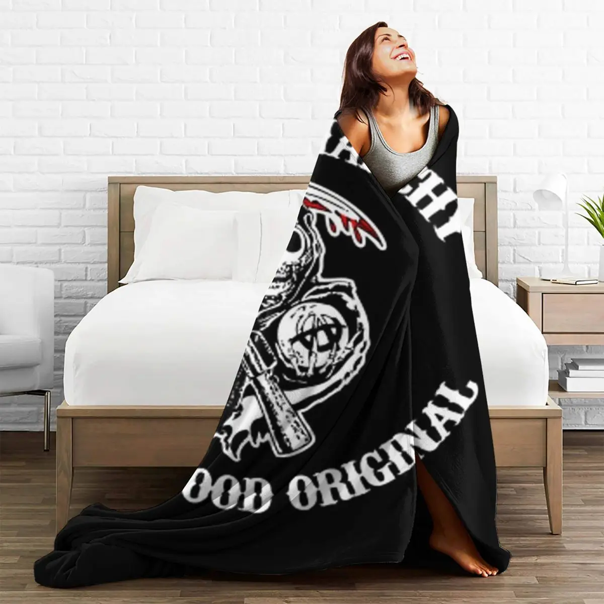 SOA Sons Of Anarchy Blanket Flannel Lightweight Throw Blankets Sofa Throw Blanket For Couch Bedding Office Throws Bedspread 5