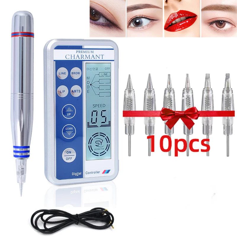 Tattoo Kit PMU Permanent Makeup Machine Pen with Cartridges