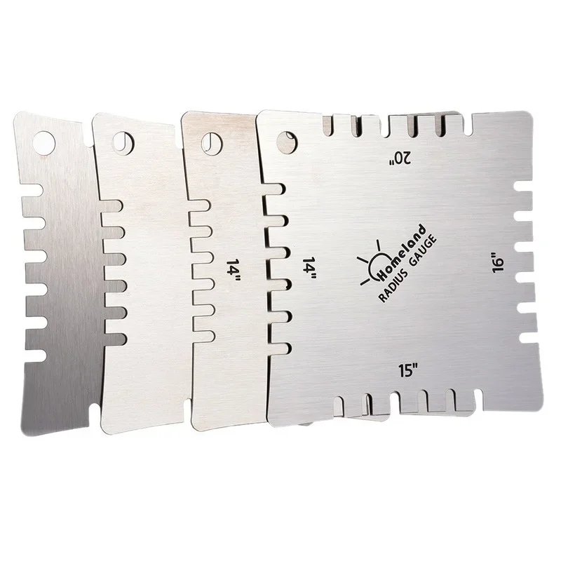 

4pcs Stainless Steel Guitar Notched Radius Gauge Fingerboard Fretboard Measuring Tool Set High Quality Guitar Parts