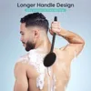 Double-Sided Silicone Back Scrubber Long Handle Long Handle Body Bath Brush Mud Back Scrubber Shower Massage Exfoliation Brush 3
