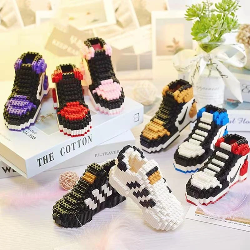 

One Piece The Boys Toys Sneakers Mini Building Block Particle Assembly Lntelligence The Blocks Kids Toys Birthday Holiday Gifts