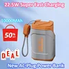 New PD22.5W 10000MAh New AC Plug Power Bank Portable with Its Own Cable Compact Portable Creative Mobile Power Supply 1