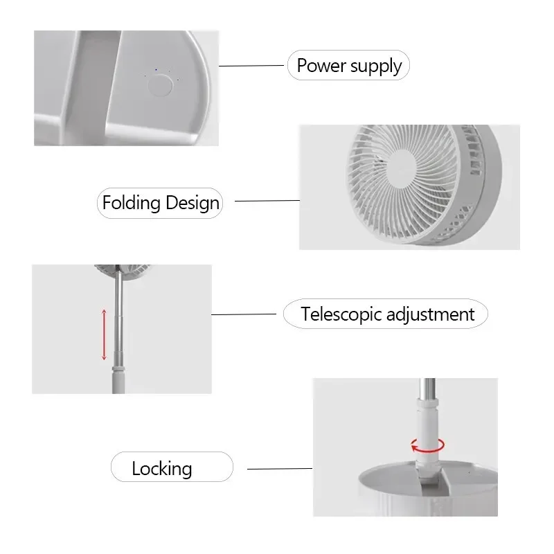 7200mAh USB Rechargeable Portable Folding Fan Floor Low Noise Fan for Outdoor Home Wireless Fan 4 Speed Camping Portable Fan 5 7200mAh USB Rechargeable Portable Folding Fan Floor Low Noise Fan for Outdoor Home Wireless Fan 4 Speed Camping Portable Fan 5