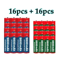 New 1.5V AA 9800+1.5V AAA 8800 1.5VA Rechargeable Battery, Suitable for Watch Toy Camera AAA Rechargeable Battery 2
