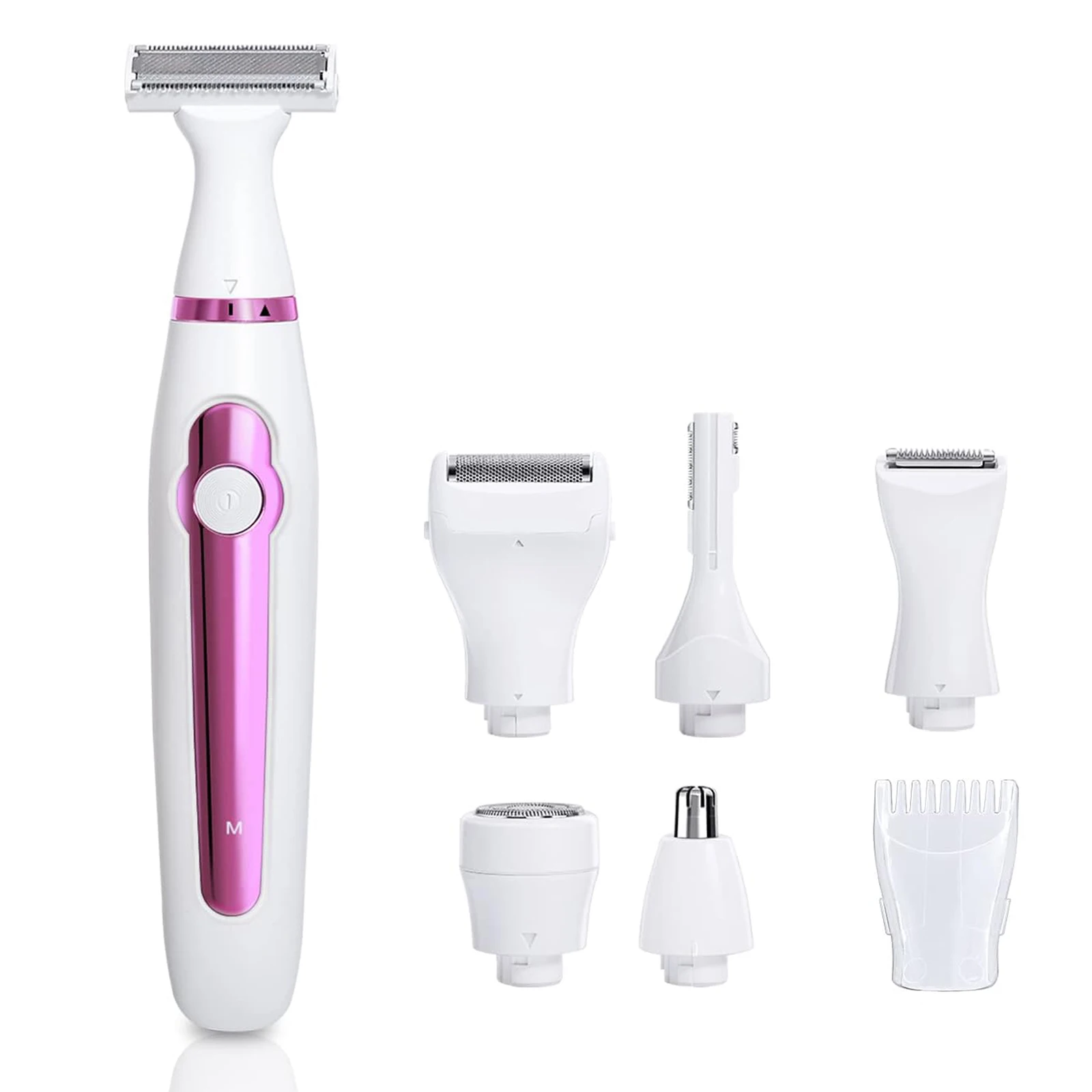 6 In 1 Electric Epilator Hair Shaver Trimmer Painless Cordless Razor For Eyebrow Bikini Leg Underarm Facial Hair Removal Clipper 6