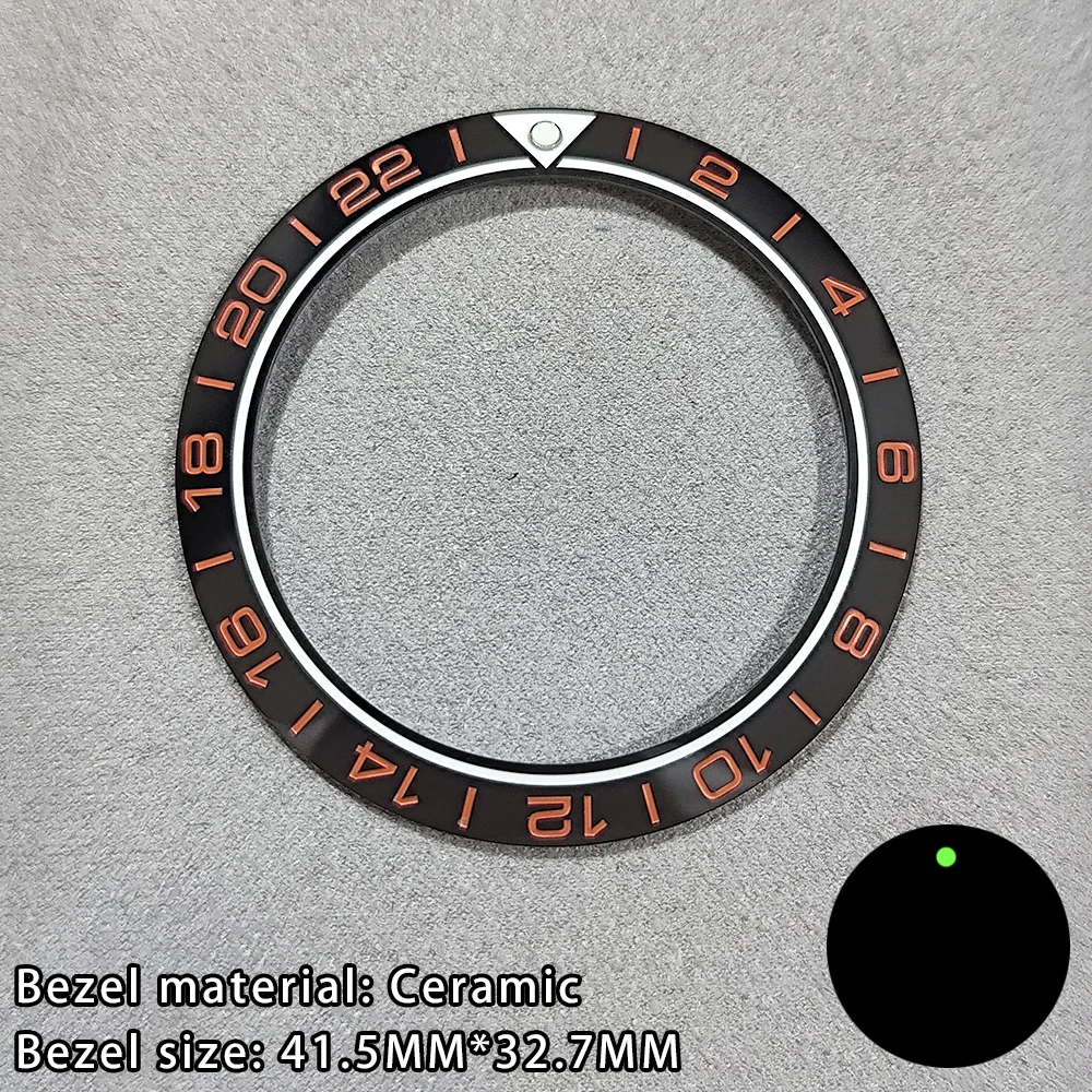 41.5mm Sloping Ceramic/Aluminum Luminous Bezel Insert For 43mm Case Watch Accessories Inner Diameter 32.7mm Bezel Accessories