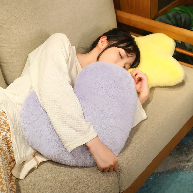 Moon Star Heart Sky Pillow Plush Purple Pink Yellow Fluffy Cushion Decor Sofa Chair Back Support Party Prop Ladies Gift 6