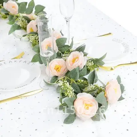 

Искусственный венок из эвкалипта, 2 м, 8 цветов розы, искусственное подвесное растение для свадебной вечеринки