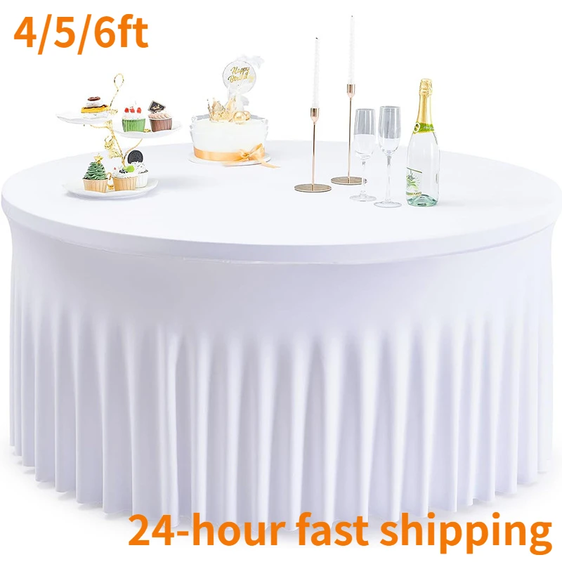 

White Table Skirt Elastic Jellyfish Table Cloth Tablecloth Wedding Party Tableware Table Cover for Birthday Party Home Decor New