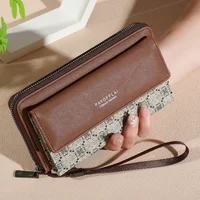 1pc Classic Men's Faux Leather Wallet, Double Layer with Snap Closure, Zippered Card Holder & Photo Compartment, Color blocking 2