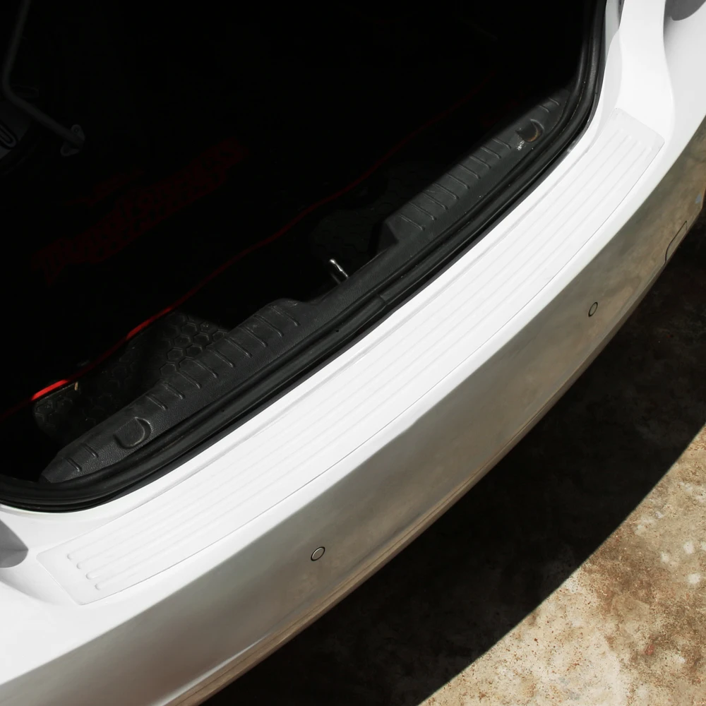 Car Trunk Door Sill Protector Universal 104*9cm 90*8cm Car Trunk Door Sill Plate Protector Rear Bumper Guard Rubber Mouldings Pad Trim Cover Strip Car Styling
