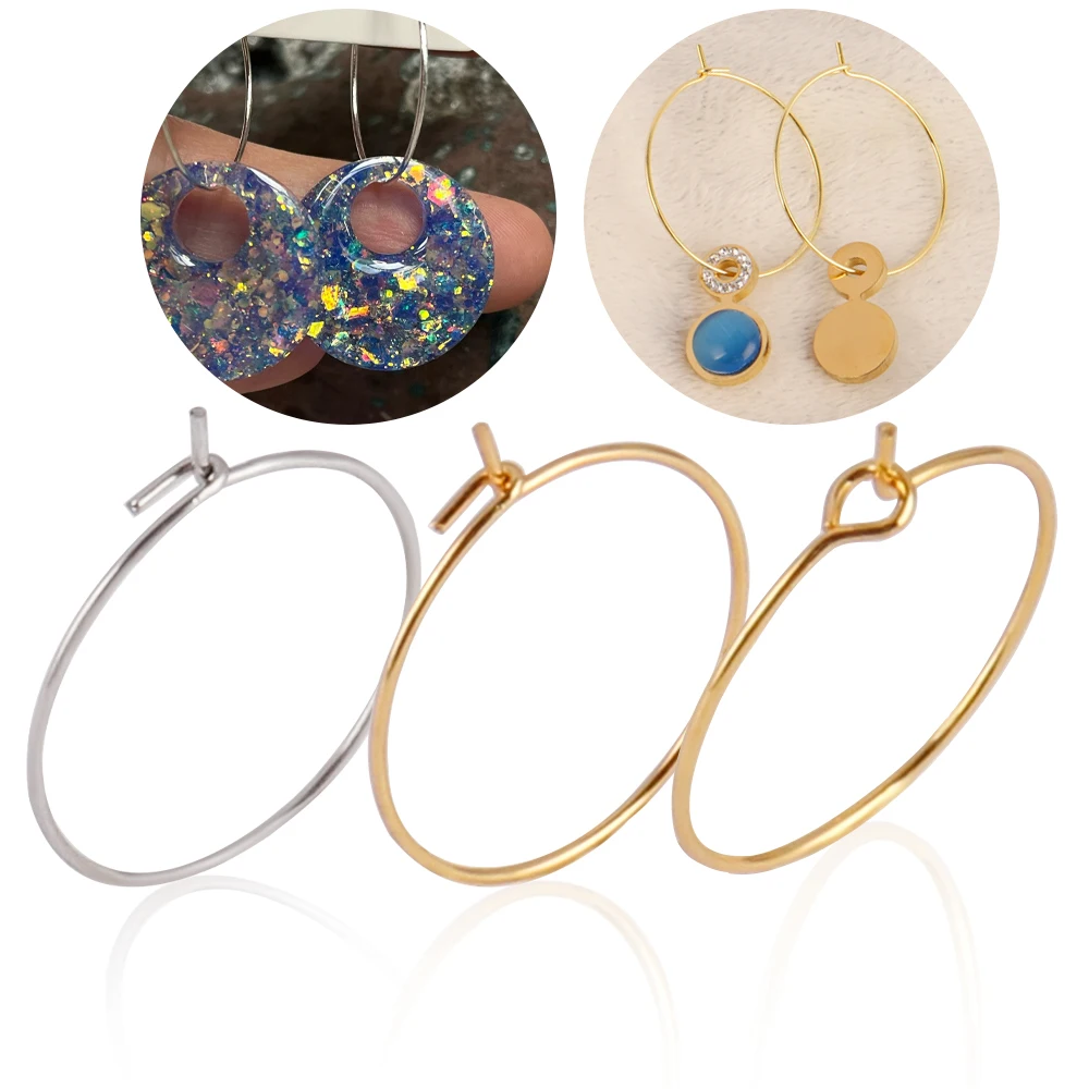 50pcs lot hoops earrings circle earwire jewelry findings wires hoops earrings supplies diy jewelry making accessories 20pcs/Lot 316 Stainless Steel Big Circle Wire Loop Hoops Earrings DIY Dangle Drop Earring Jewelry Making Accessories Wholesale