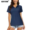 KEFITEVD Summer UV Protection T-Shirt Women's UPF 50+ V Neck Polo Shirts Short Sleeve Quick Dry Lightweight Sport Golf Shirts 1